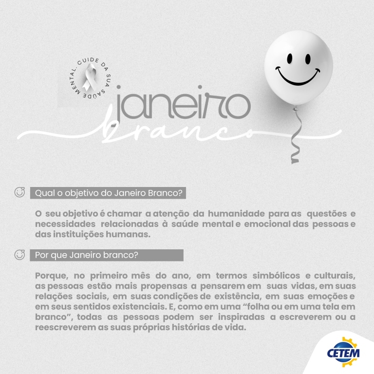 Janeiro Branco: Cuide da sua saúde mental!